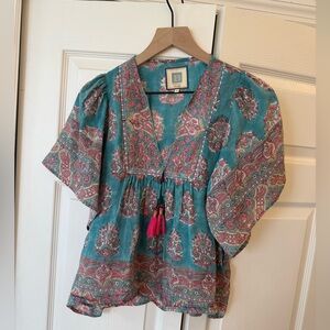 BELL floral patterned blouse silk and cotton